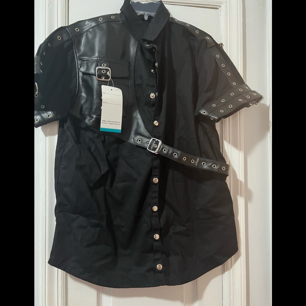Mens sz large rocker biker shirt